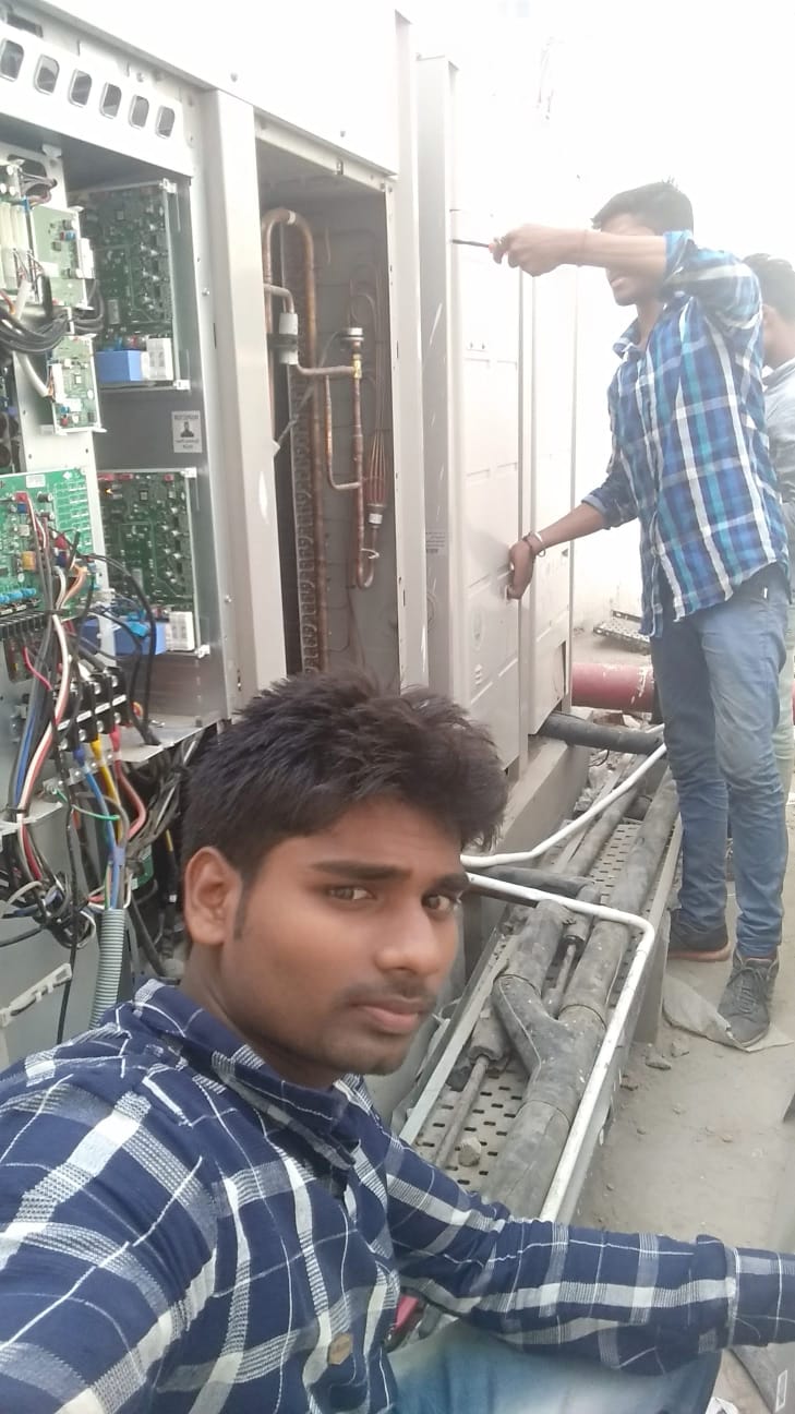 Inspection of an outdoor HVAC control panel