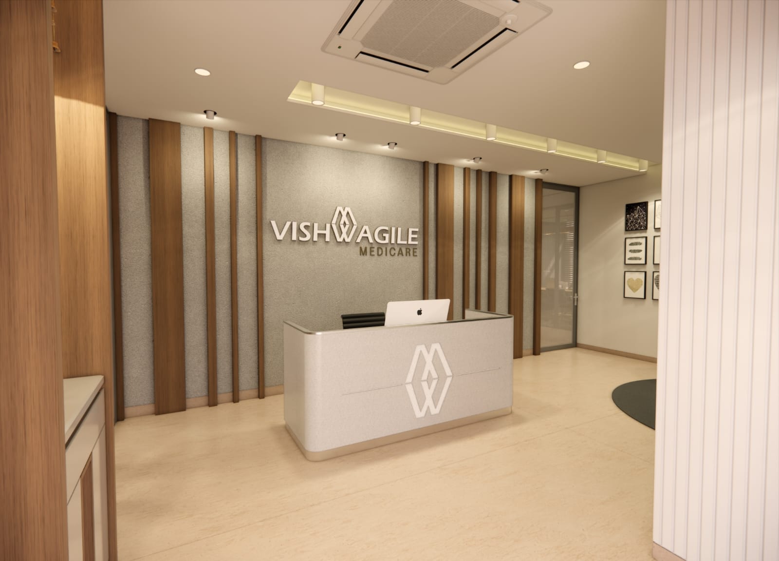 Completed reception interior