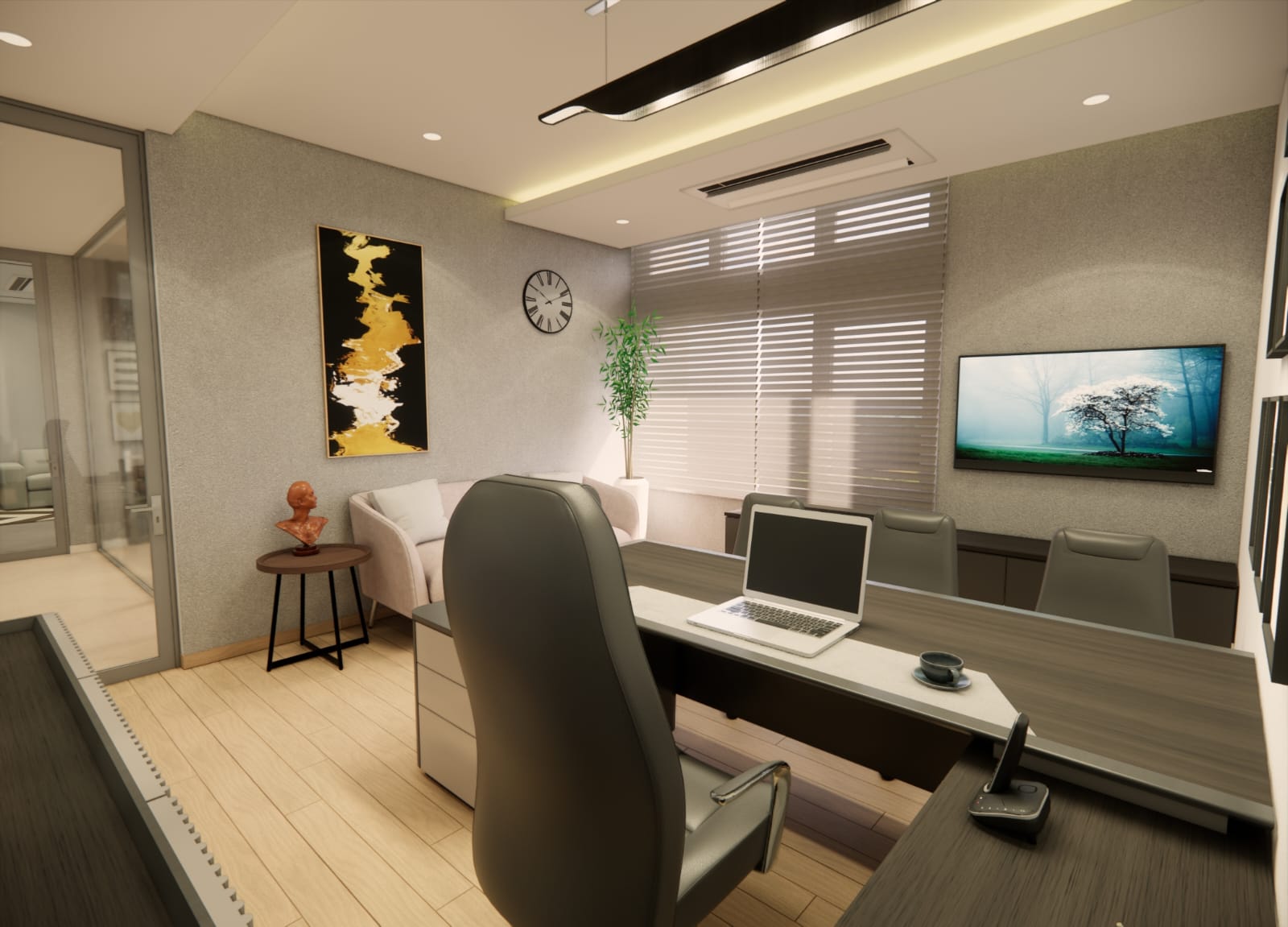Completed clinic room with ceiling air conditioning