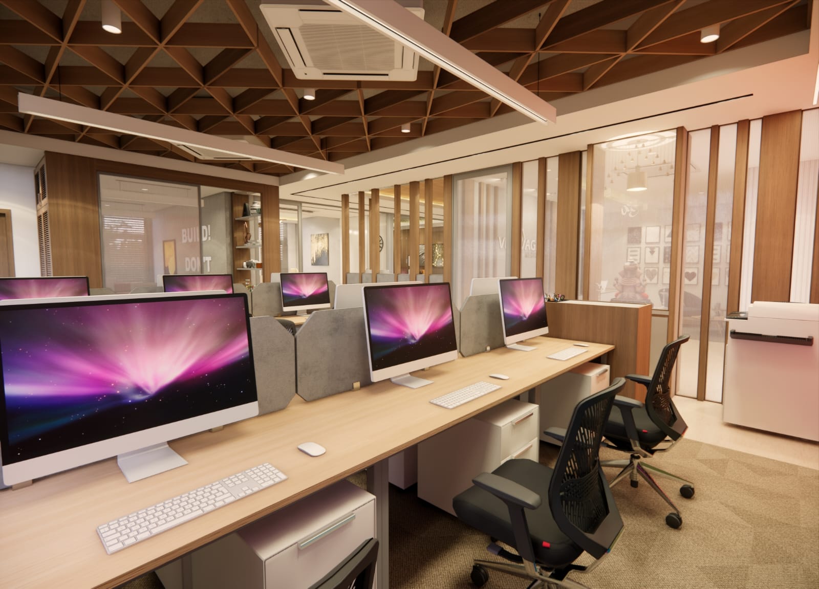 Completed workstation area