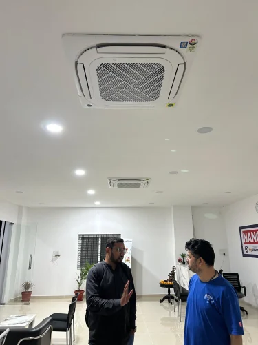 Installed residential ceiling cassette air conditioners